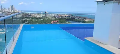 a view from the balcony of a house with a swimming pool at Apartamento en Torices in Cartagena de Indias