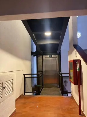 a hallway of a building with a elevator at Apartamento centro historico in Cartagena de Indias