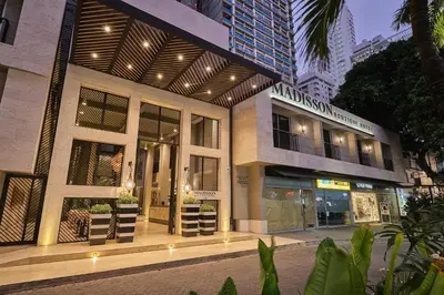a store front of a building on a city street at Madisson Boutique Hotel Cartagena in Cartagena de Indias