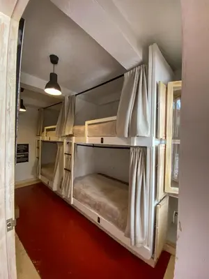 a room with two bunk beds in it at Life is Good Cartagena Hostel in Cartagena de Indias
