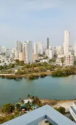 a view of a city from a building at El Nuevo Conquistador in Cartagena de Indias