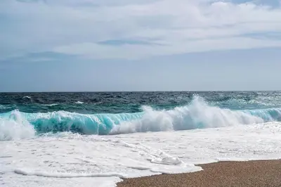 a wave breaking on a beach near the ocean at Palmares Beach in Tubará