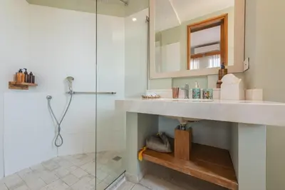 a bathroom with a sink and a shower at Townhouse Boutique Hotel in Cartagena de Indias