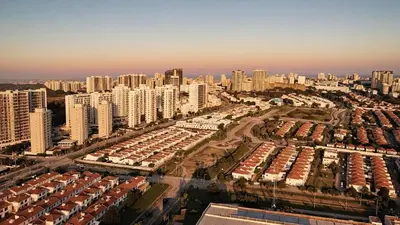 an aerial view of a city with tall buildings at Apartamentos Oceana - Cerca al Buenavista by SOHO in Barranquilla