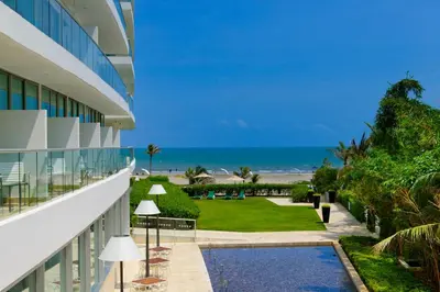 a view of the beach from the balcony of a building at Holiday Inn Cartagena Morros by IHG in Cartagena de Indias