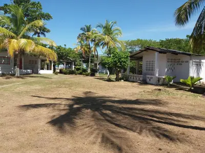 a shadow of a tree on a dirt road at MAR SERENO Recinto Natural Casa Museo MERY LORA de CIFUENTES Condominio de Cabañas frente al MAR in Coveñas