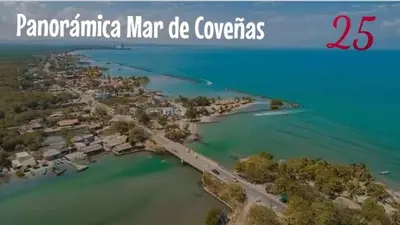 an aerial view of a marina near the water at Apartamento JHON in Coveñas