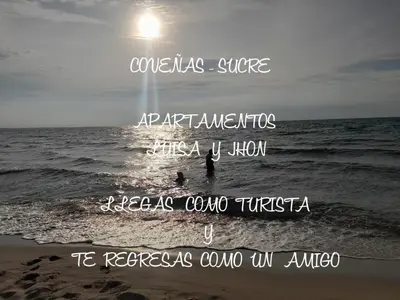 a picture of the ocean with the sun in the sky at Apartamento JHON in Coveñas