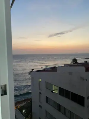 a view of the ocean from the balcony of a building at Amazing ocean view Apartment in El Laguito Cartagena in Cartagena de Indias
