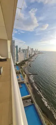 a view of the ocean from a balcony of a building at H2 Hyatt Vista Mar!! in Cartagena de Indias