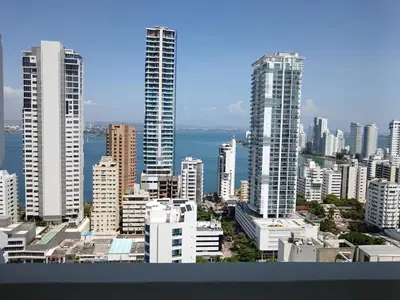 a view of a city with tall buildings at Palmetto frente al mar 2603 in Cartagena de Indias