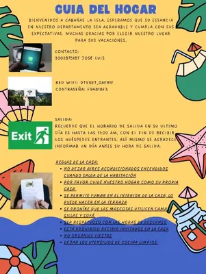 a flyer for a beach resort with a picture of a starfish at Cabaña la Isla-Coveñas in Coveñas