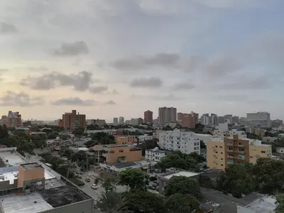 a cityscape of a city with tall buildings at Linda suite in Barranquilla