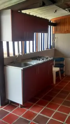 a kitchen with a sink and a stove at Phandy in Santa Veronica