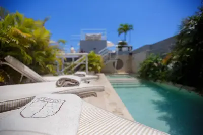 a view of a swimming pool from a balcony at Sol de Alba Hotel Boutique in Cartagena de Indias