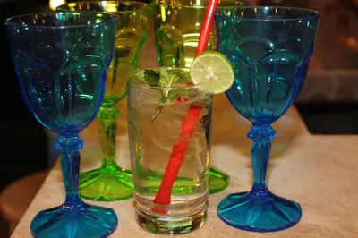 a group of wine glasses sitting on a table at VAIA HOTELES in Coveñas