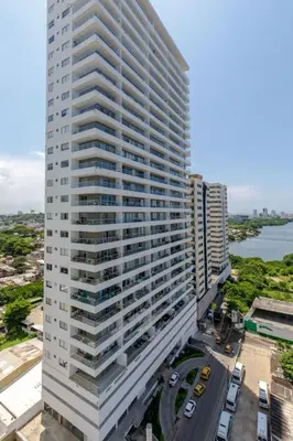 an overhead view of a tall white building at APARTAMENTO EDIFICIO MONTU in Cartagena de Indias