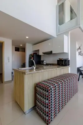 a kitchen with a counter with a sink in it at APARTAMENTO EDIFICIO MONTU in Cartagena de Indias