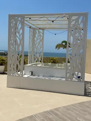 a white building with a view of the ocean at Infinity Blue - Playa Dormida in Santa Marta